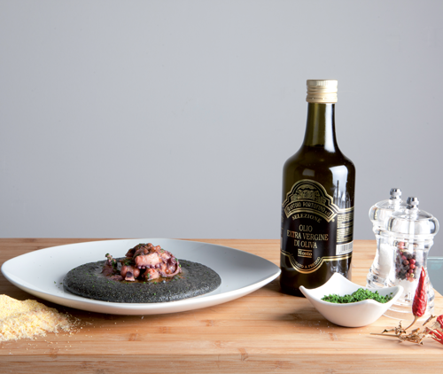 Ricetta-Polpo-Guazzetto-Polenta-Nera-Olio-Frantoio-Portofino